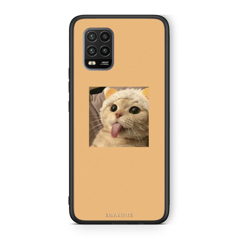 Xiaomi Mi 10 Lite Cat Tongue θήκη από τη Smartfits με σχέδιο στο πίσω μέρος και μαύρο περίβλημα | Smartphone case with colorful back and black bezels by Smartfits