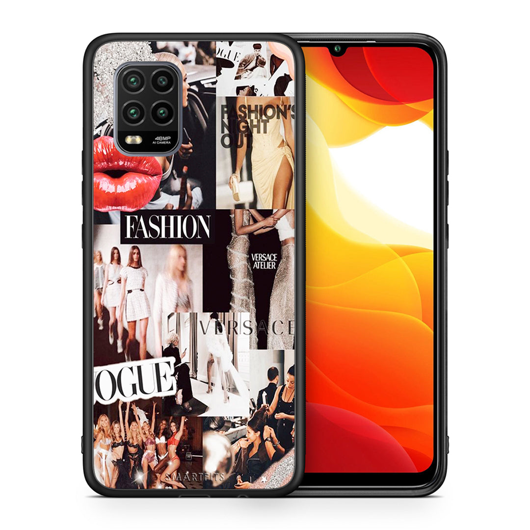 Θήκη Αγίου Βαλεντίνου Xiaomi Mi 10 Lite Collage Fashion από τη Smartfits με σχέδιο στο πίσω μέρος και μαύρο περίβλημα | Xiaomi Mi 10 Lite Collage Fashion case with colorful back and black bezels