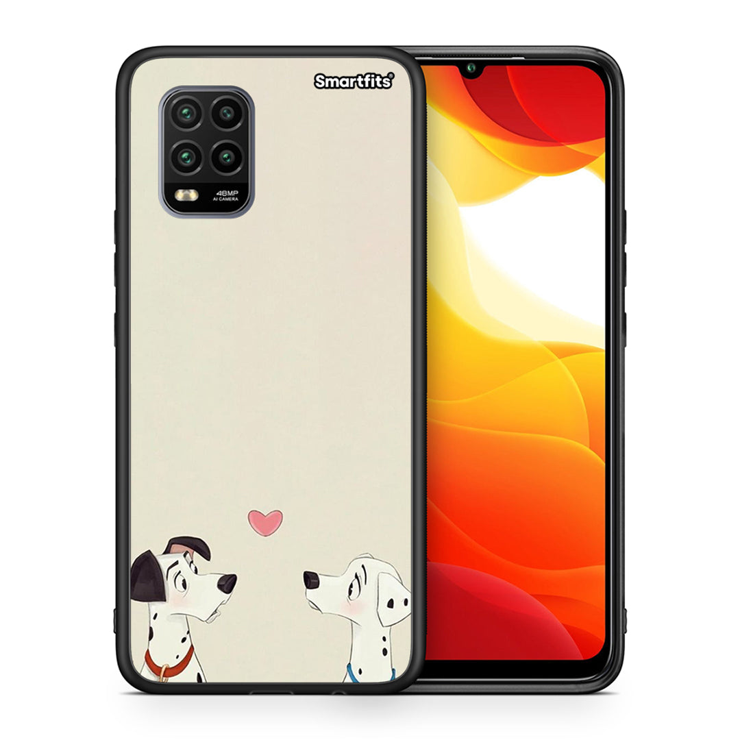 Θήκη Xiaomi Mi 10 Lite Dalmatians Love από τη Smartfits με σχέδιο στο πίσω μέρος και μαύρο περίβλημα | Xiaomi Mi 10 Lite Dalmatians Love case with colorful back and black bezels