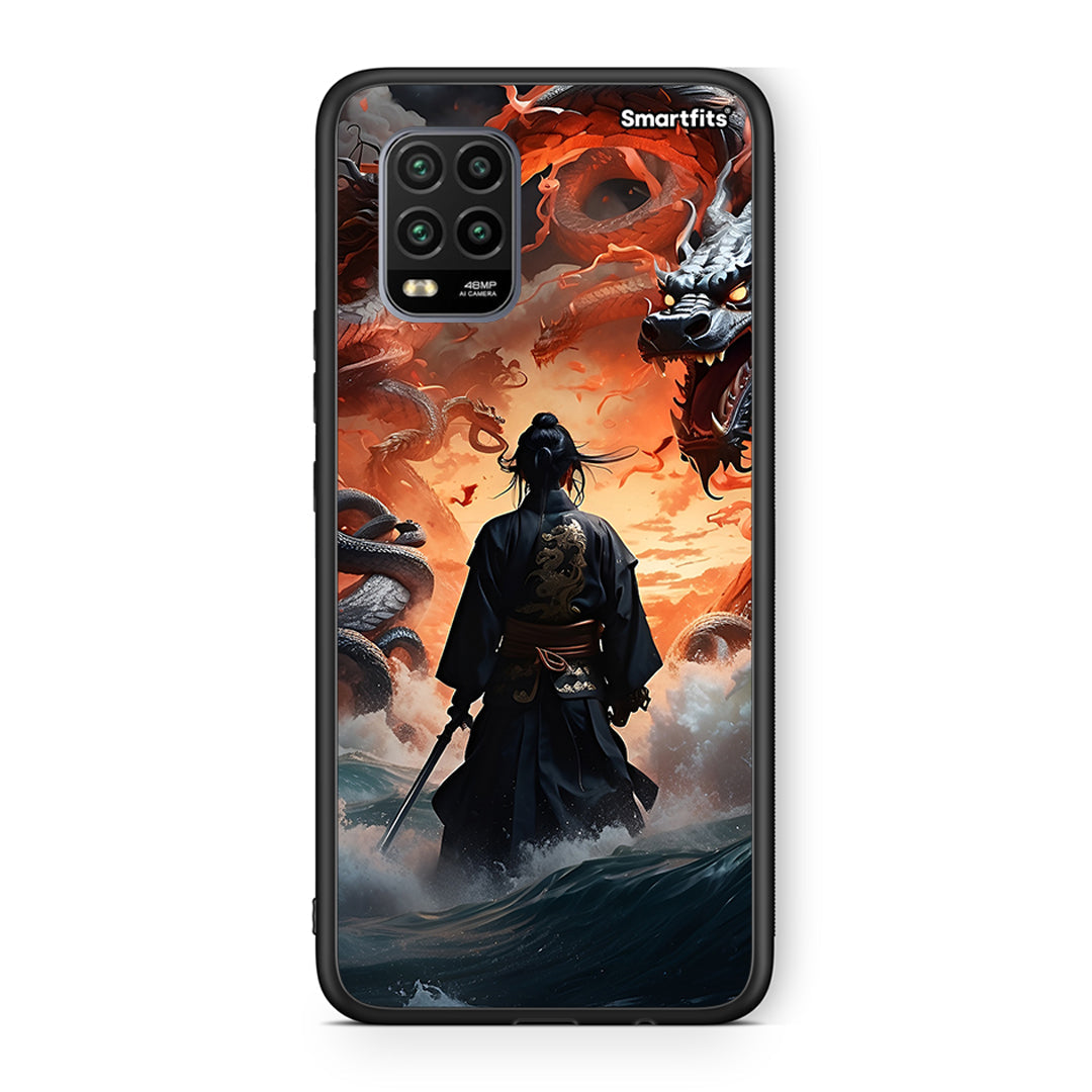 Xiaomi Mi 10 Lite Dragons Fight θήκη από τη Smartfits με σχέδιο στο πίσω μέρος και μαύρο περίβλημα | Smartphone case with colorful back and black bezels by Smartfits