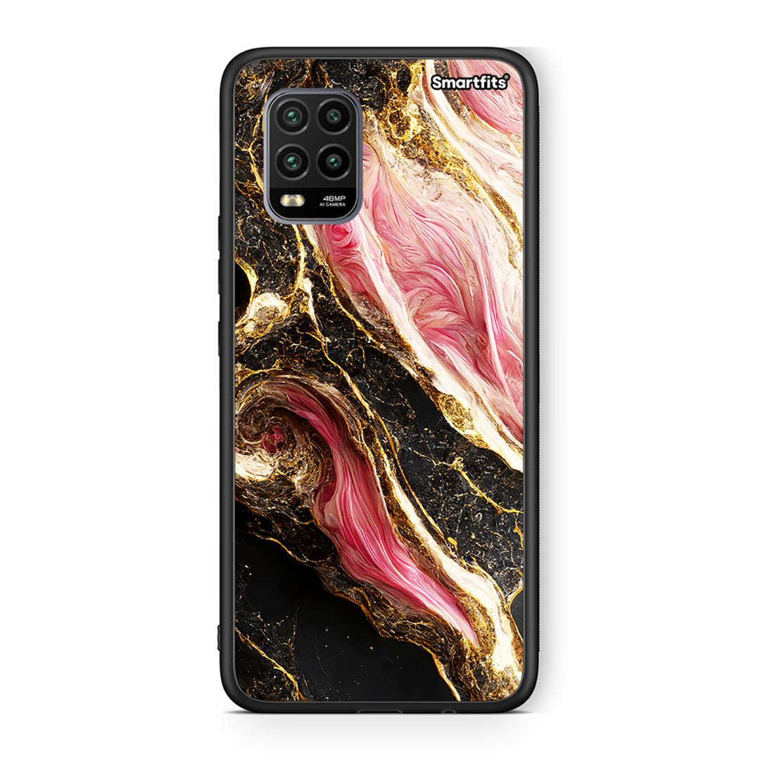 Xiaomi Mi 10 Lite Glamorous Pink Marble θήκη από τη Smartfits με σχέδιο στο πίσω μέρος και μαύρο περίβλημα | Smartphone case with colorful back and black bezels by Smartfits