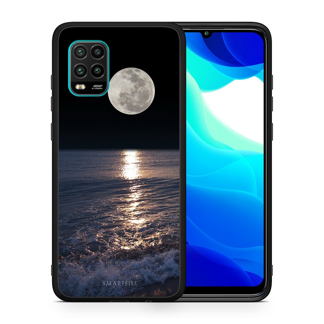 Θήκη Xiaomi Mi 10 Lite Moon Landscape από τη Smartfits με σχέδιο στο πίσω μέρος και μαύρο περίβλημα | Xiaomi Mi 10 Lite Moon Landscape case with colorful back and black bezels