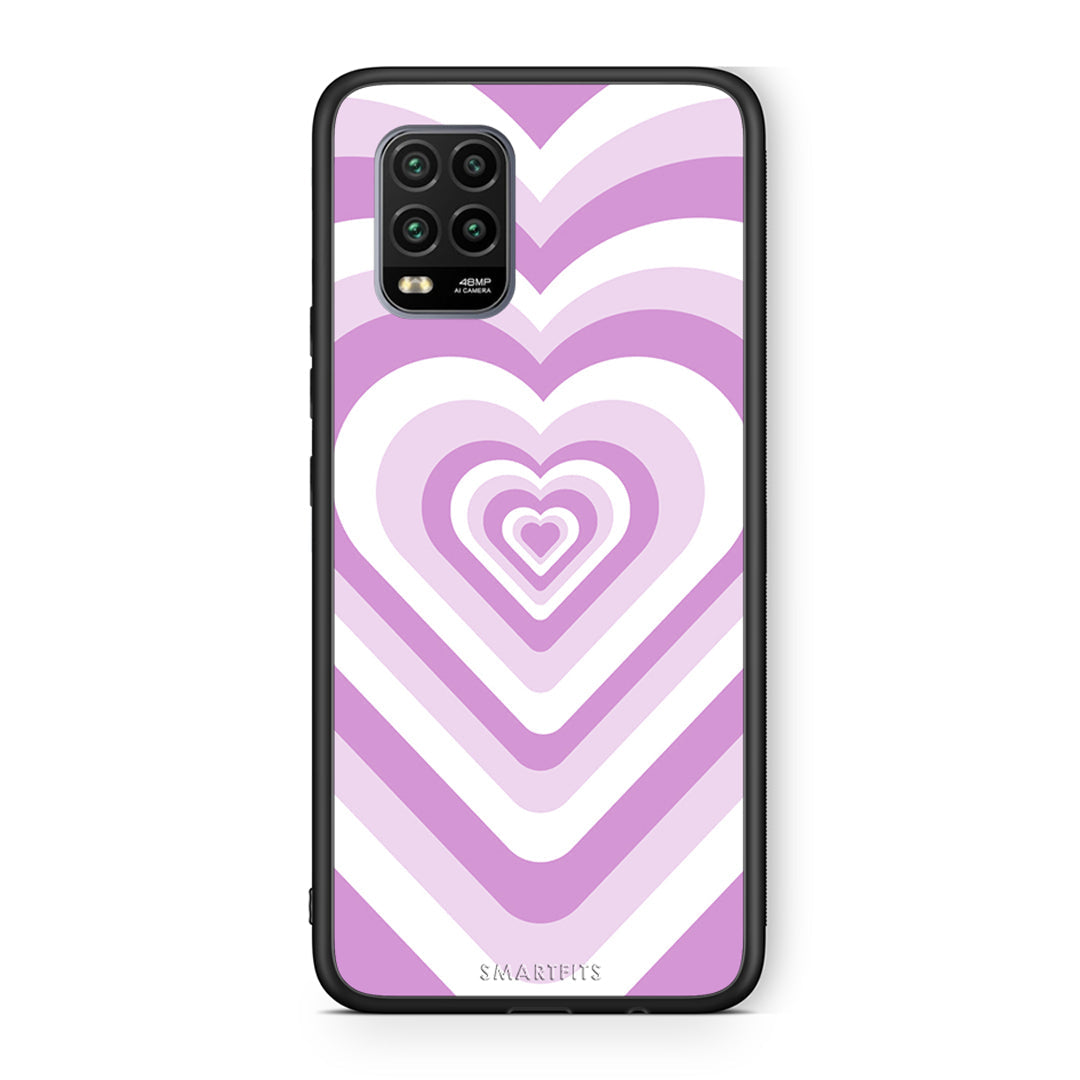Xiaomi Mi 10 Lite Lilac Hearts θήκη από τη Smartfits με σχέδιο στο πίσω μέρος και μαύρο περίβλημα | Smartphone case with colorful back and black bezels by Smartfits