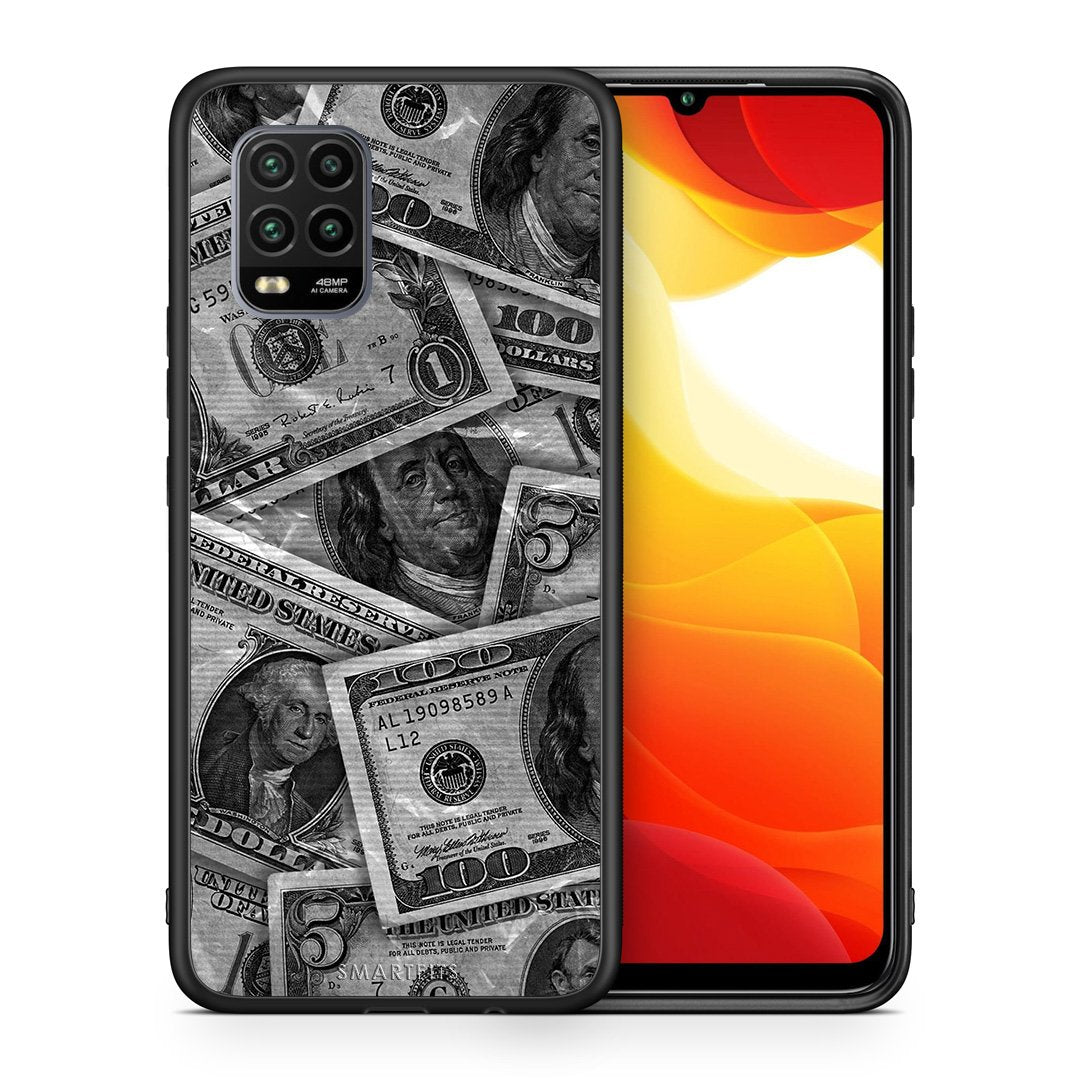 Θήκη Xiaomi Mi 10 Lite Money Dollars από τη Smartfits με σχέδιο στο πίσω μέρος και μαύρο περίβλημα | Xiaomi Mi 10 Lite Money Dollars case with colorful back and black bezels