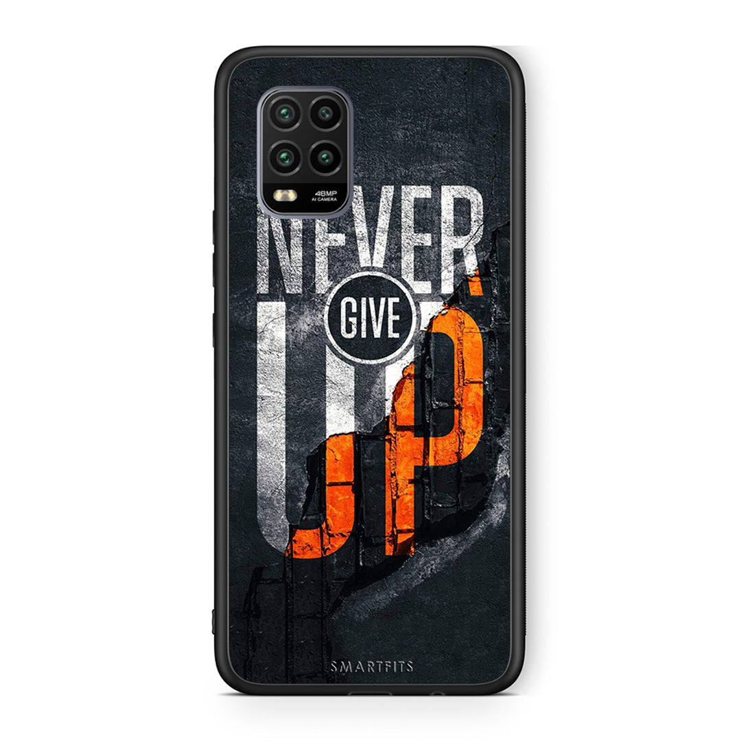 Xiaomi Mi 10 Lite Never Give Up Θήκη Αγίου Βαλεντίνου από τη Smartfits με σχέδιο στο πίσω μέρος και μαύρο περίβλημα | Smartphone case with colorful back and black bezels by Smartfits