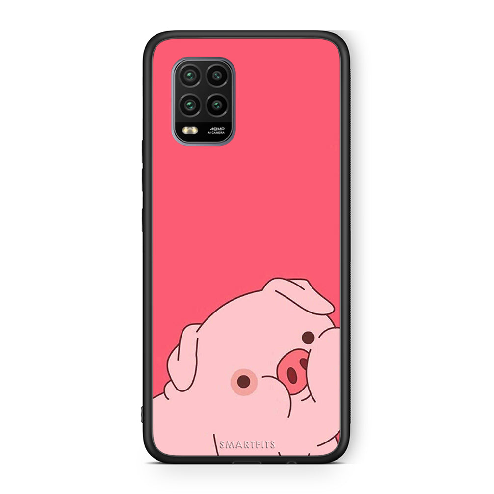 Xiaomi Mi 10 Lite Pig Love 1 Θήκη Αγίου Βαλεντίνου από τη Smartfits με σχέδιο στο πίσω μέρος και μαύρο περίβλημα | Smartphone case with colorful back and black bezels by Smartfits