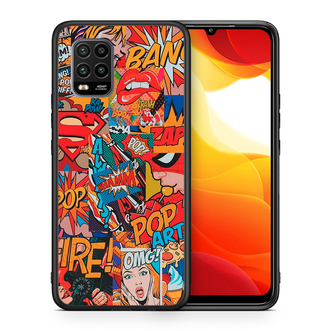 Θήκη Xiaomi Mi 10 Lite PopArt OMG από τη Smartfits με σχέδιο στο πίσω μέρος και μαύρο περίβλημα | Xiaomi Mi 10 Lite PopArt OMG case with colorful back and black bezels