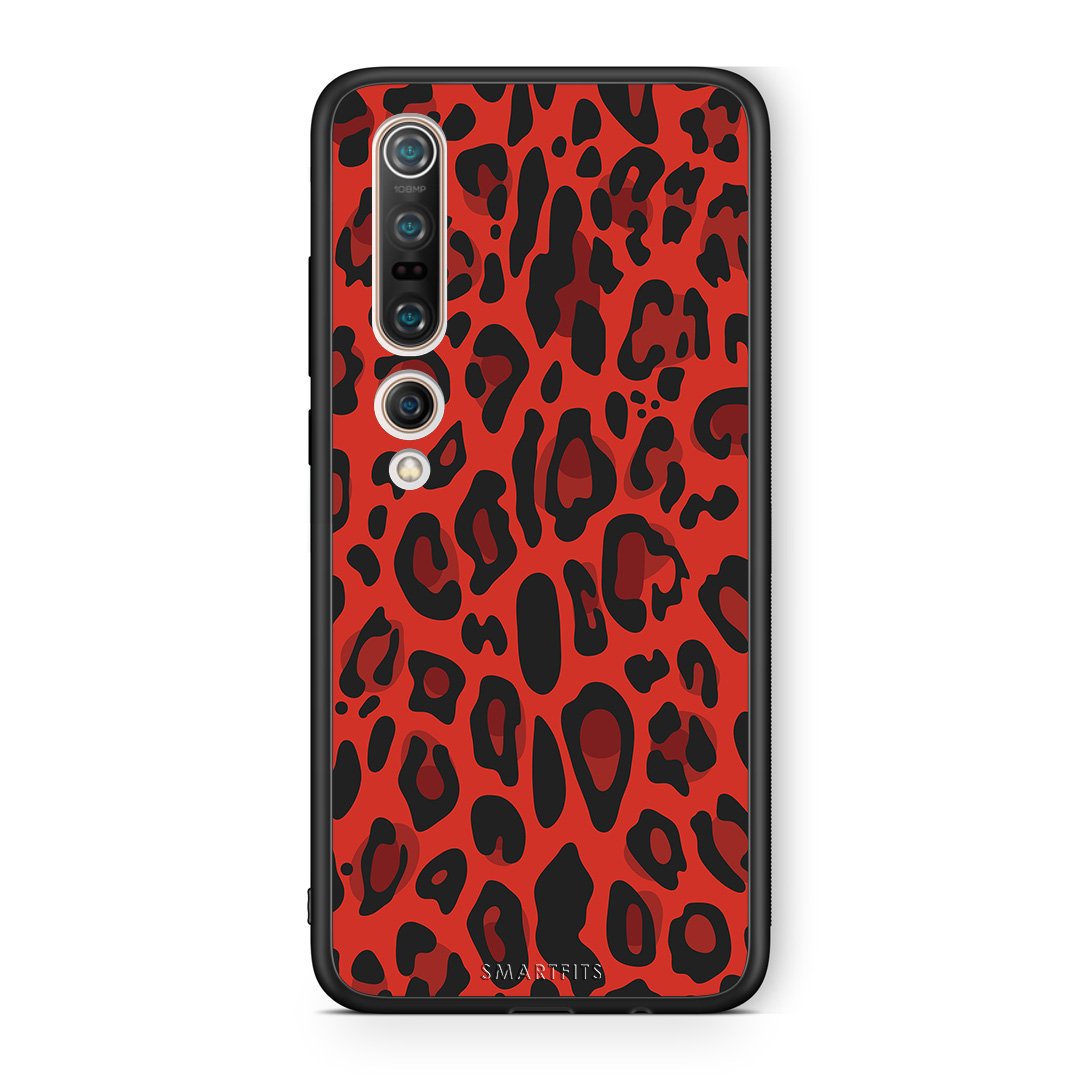 4 - Xiaomi Mi 10 Red Leopard Animal case, cover, bumper