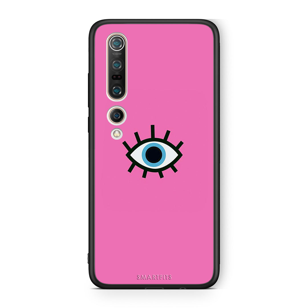 Xiaomi Mi 10 Pro Blue Eye Pink θήκη από τη Smartfits με σχέδιο στο πίσω μέρος και μαύρο περίβλημα | Smartphone case with colorful back and black bezels by Smartfits