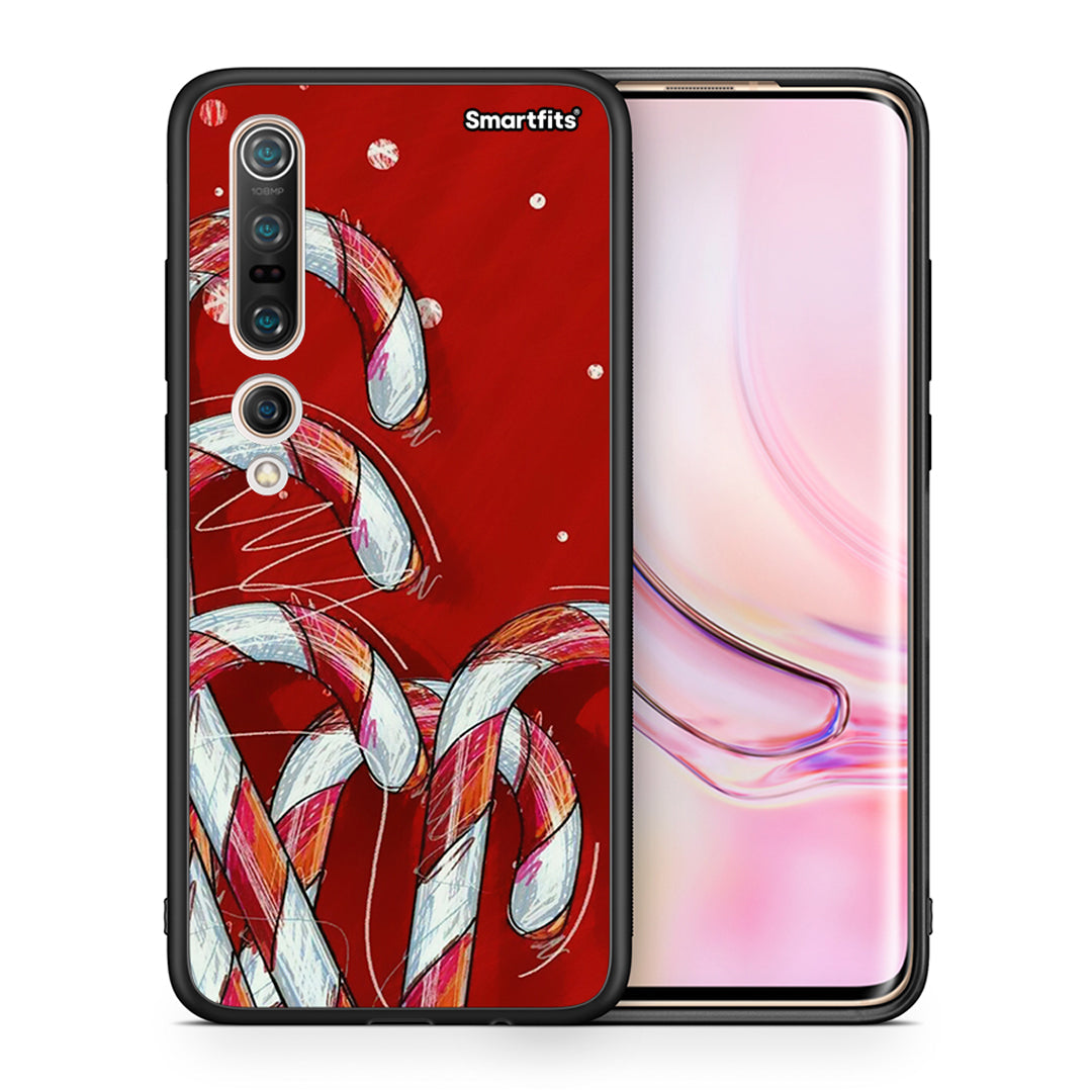 Θήκη Xiaomi Mi 10 Candy Cane από τη Smartfits με σχέδιο στο πίσω μέρος και μαύρο περίβλημα | Xiaomi Mi 10 Candy Cane case with colorful back and black bezels