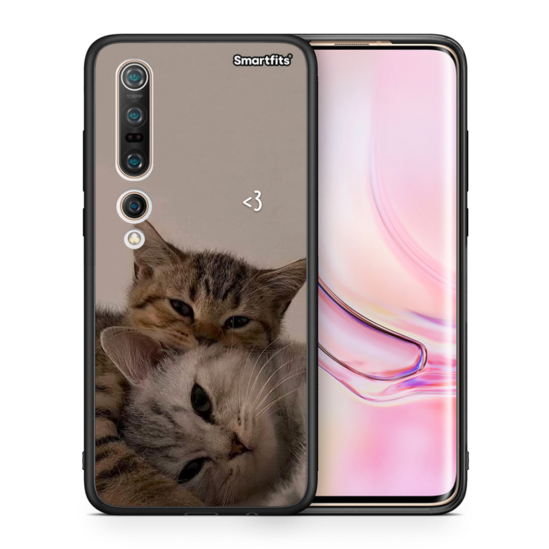 Θήκη Xiaomi Mi 10 Pro Cats In Love από τη Smartfits με σχέδιο στο πίσω μέρος και μαύρο περίβλημα | Xiaomi Mi 10 Pro Cats In Love case with colorful back and black bezels