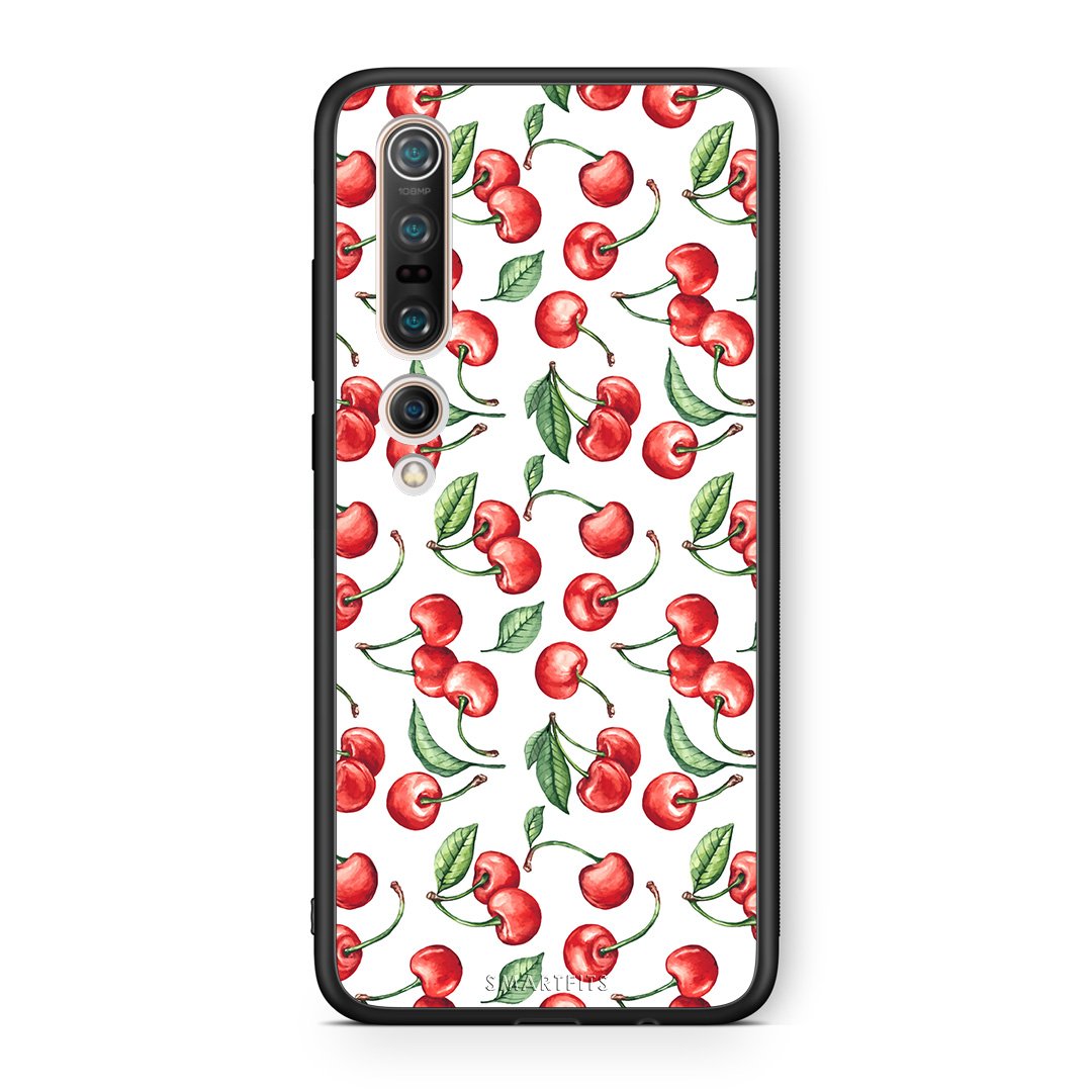 Xiaomi Mi 10 Cherry Summer θήκη από τη Smartfits με σχέδιο στο πίσω μέρος και μαύρο περίβλημα | Smartphone case with colorful back and black bezels by Smartfits