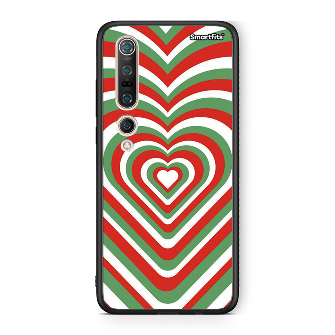 Xiaomi Mi 10 Christmas Hearts θήκη από τη Smartfits με σχέδιο στο πίσω μέρος και μαύρο περίβλημα | Smartphone case with colorful back and black bezels by Smartfits