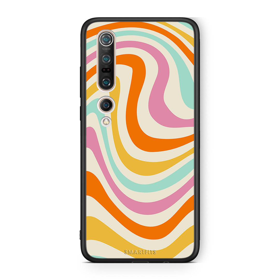 Xiaomi Mi 10 Pro Colourful Waves θήκη από τη Smartfits με σχέδιο στο πίσω μέρος και μαύρο περίβλημα | Smartphone case with colorful back and black bezels by Smartfits