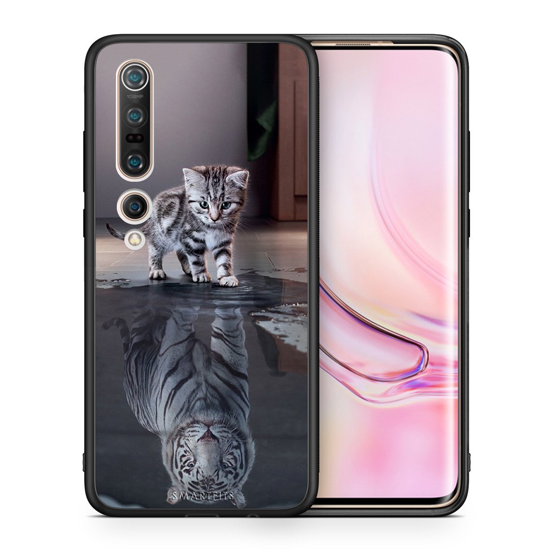 Θήκη Xiaomi Mi 10 Pro Tiger Cute από τη Smartfits με σχέδιο στο πίσω μέρος και μαύρο περίβλημα | Xiaomi Mi 10 Pro Tiger Cute case with colorful back and black bezels