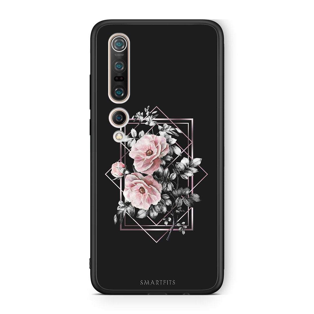 4 - Xiaomi Mi 10 Frame Flower case, cover, bumper