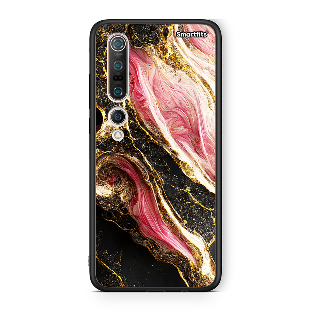 Xiaomi Mi 10 Glamorous Pink Marble θήκη από τη Smartfits με σχέδιο στο πίσω μέρος και μαύρο περίβλημα | Smartphone case with colorful back and black bezels by Smartfits