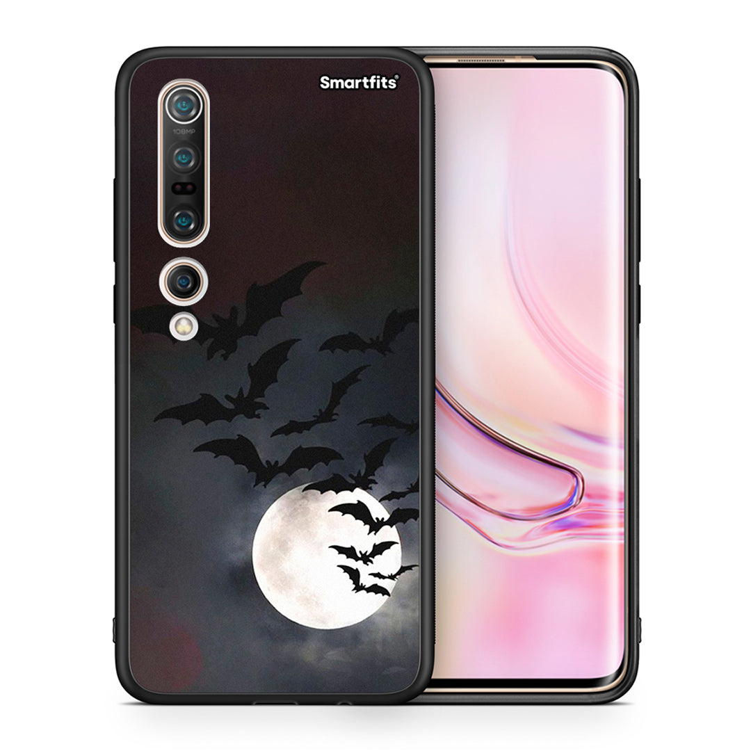 Θήκη Xiaomi Mi 10 Pro Halloween Bat Night από τη Smartfits με σχέδιο στο πίσω μέρος και μαύρο περίβλημα | Xiaomi Mi 10 Pro Halloween Bat Night case with colorful back and black bezels