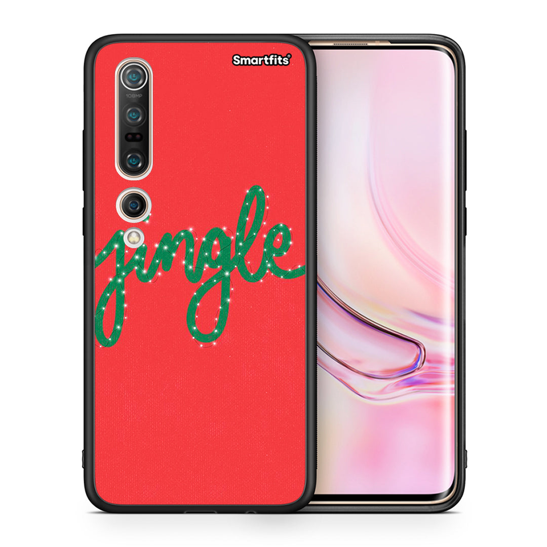 Θήκη Xiaomi Mi 10 Pro Jingle Xmas από τη Smartfits με σχέδιο στο πίσω μέρος και μαύρο περίβλημα | Xiaomi Mi 10 Pro Jingle Xmas case with colorful back and black bezels