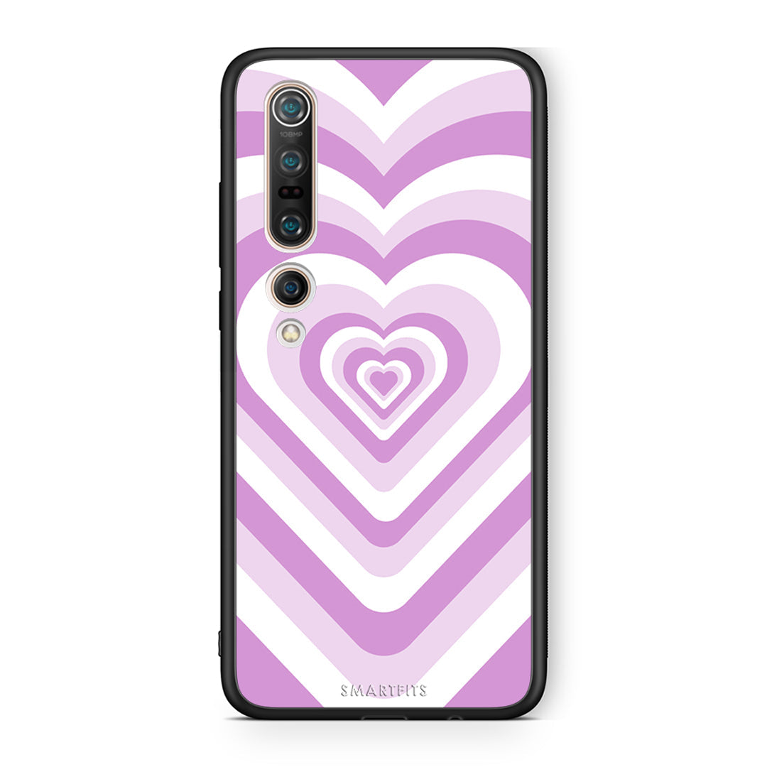 Xiaomi Mi 10 Pro Lilac Hearts θήκη από τη Smartfits με σχέδιο στο πίσω μέρος και μαύρο περίβλημα | Smartphone case with colorful back and black bezels by Smartfits