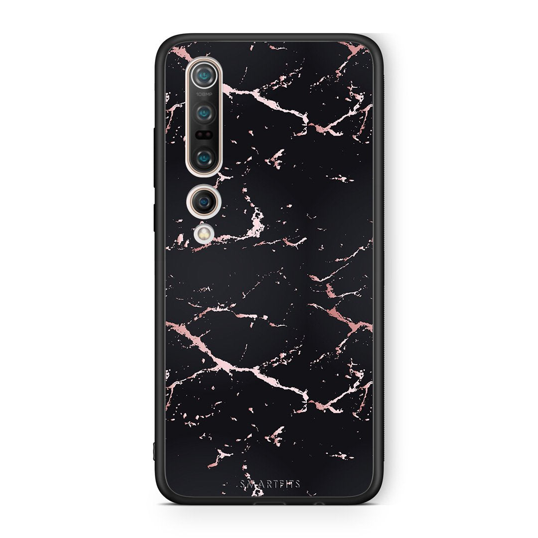 4 - Xiaomi Mi 10  Black Rosegold Marble case, cover, bumper