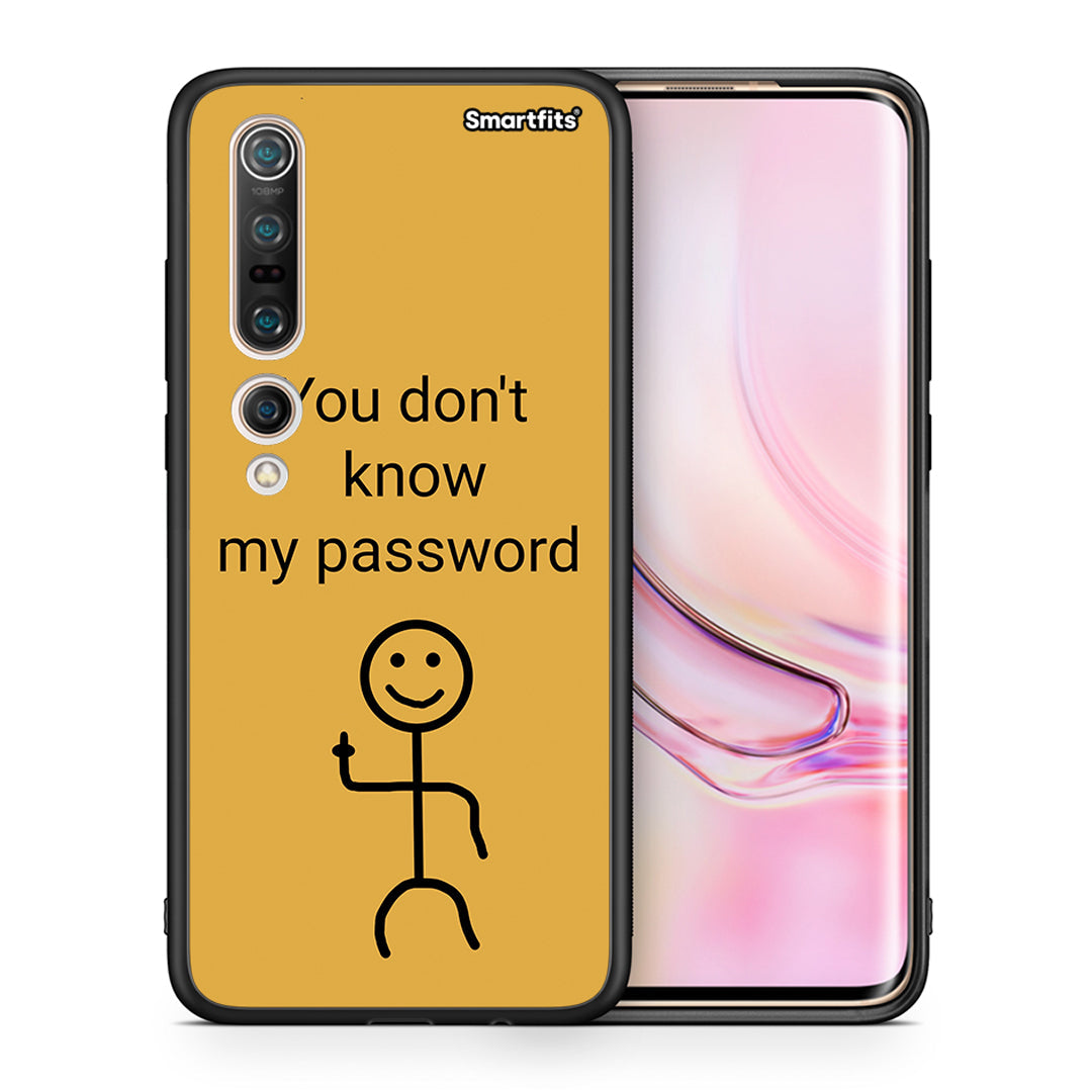 Θήκη Xiaomi Mi 10 Pro My Password από τη Smartfits με σχέδιο στο πίσω μέρος και μαύρο περίβλημα | Xiaomi Mi 10 Pro My Password case with colorful back and black bezels