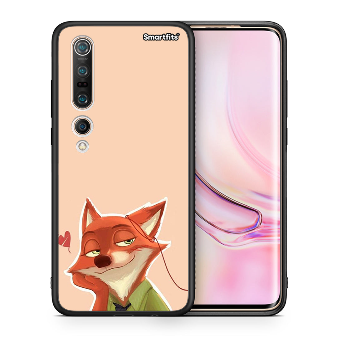 Θήκη Xiaomi Mi 10 Nick Wilde And Judy Hopps Love 1 από τη Smartfits με σχέδιο στο πίσω μέρος και μαύρο περίβλημα | Xiaomi Mi 10 Nick Wilde And Judy Hopps Love 1 case with colorful back and black bezels