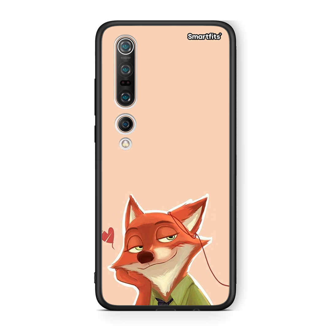 Xiaomi Mi 10 Nick Wilde And Judy Hopps Love 1 θήκη από τη Smartfits με σχέδιο στο πίσω μέρος και μαύρο περίβλημα | Smartphone case with colorful back and black bezels by Smartfits