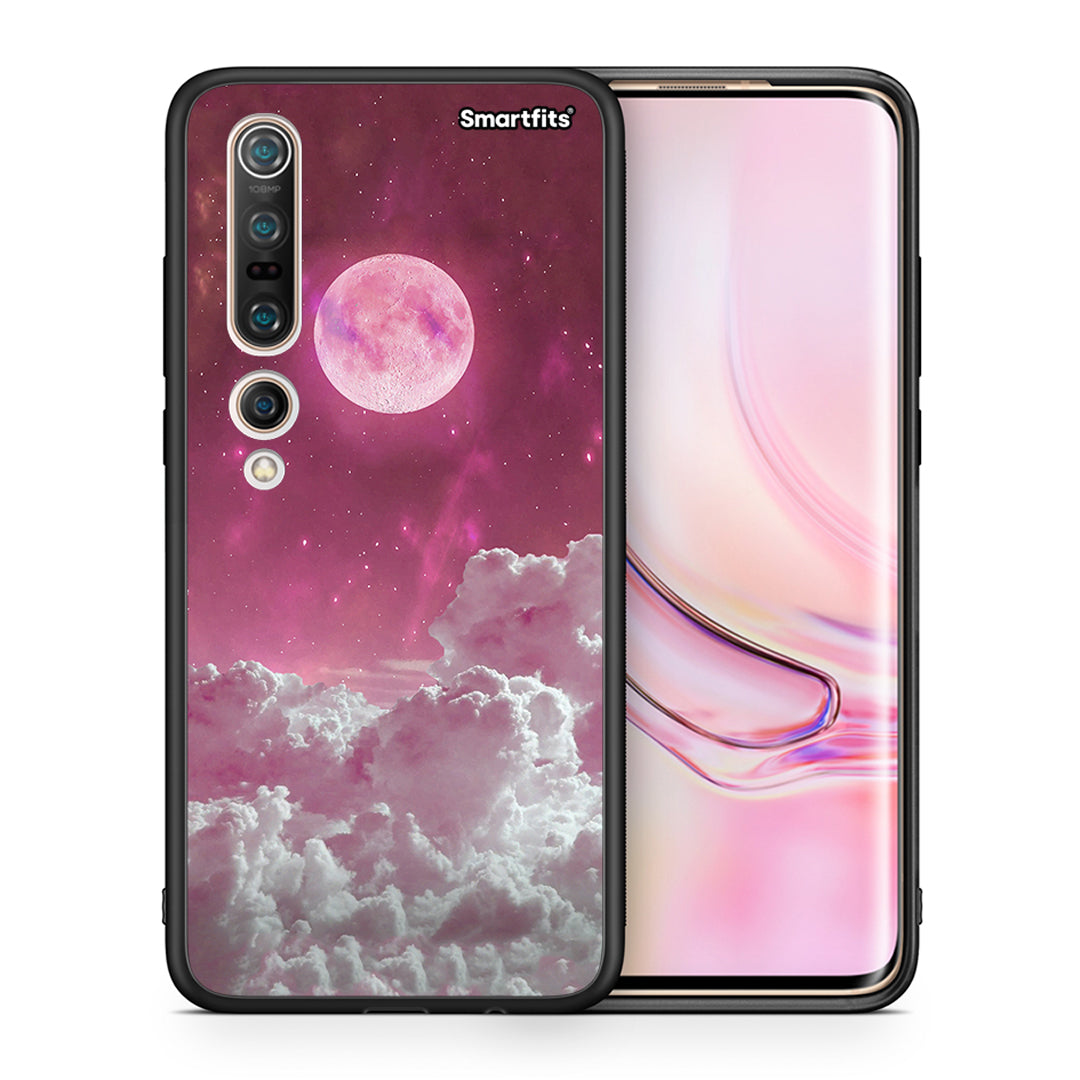 Θήκη Xiaomi Mi 10 Pro Pink Moon από τη Smartfits με σχέδιο στο πίσω μέρος και μαύρο περίβλημα | Xiaomi Mi 10 Pro Pink Moon case with colorful back and black bezels