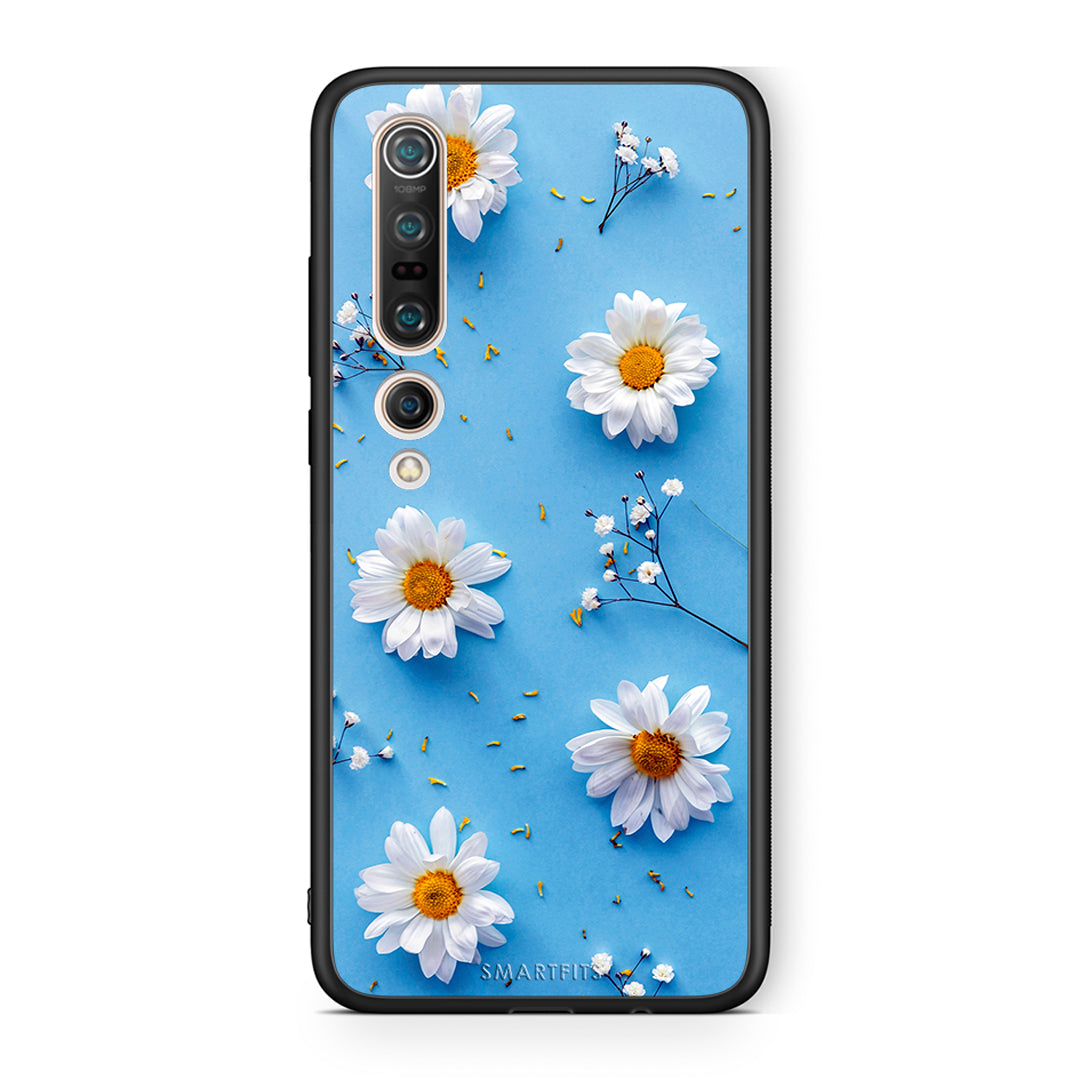 Xiaomi Mi 10 Real Daisies θήκη από τη Smartfits με σχέδιο στο πίσω μέρος και μαύρο περίβλημα | Smartphone case with colorful back and black bezels by Smartfits