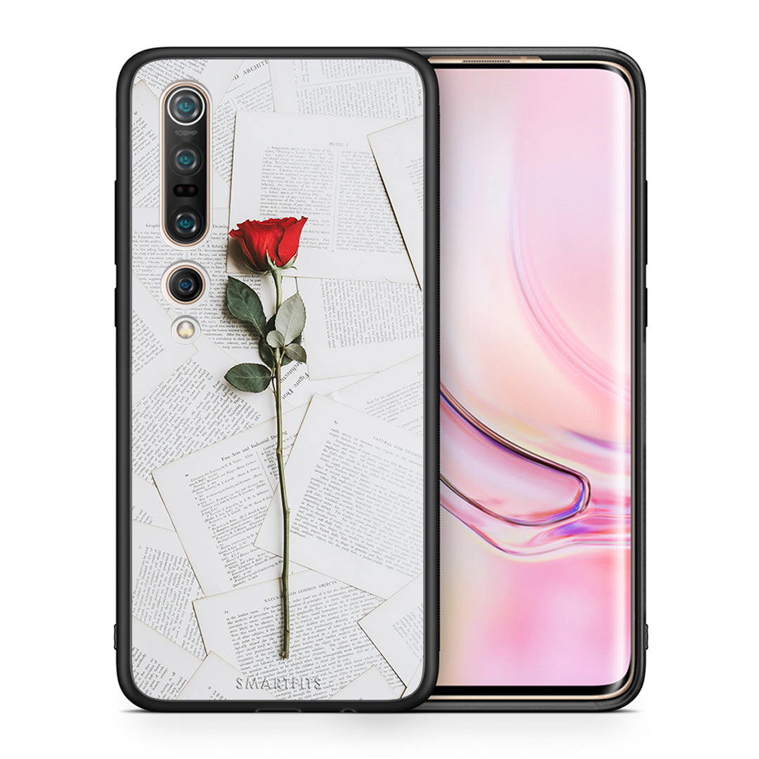 Θήκη Xiaomi Mi 10 Pro Red Rose από τη Smartfits με σχέδιο στο πίσω μέρος και μαύρο περίβλημα | Xiaomi Mi 10 Pro Red Rose case with colorful back and black bezels