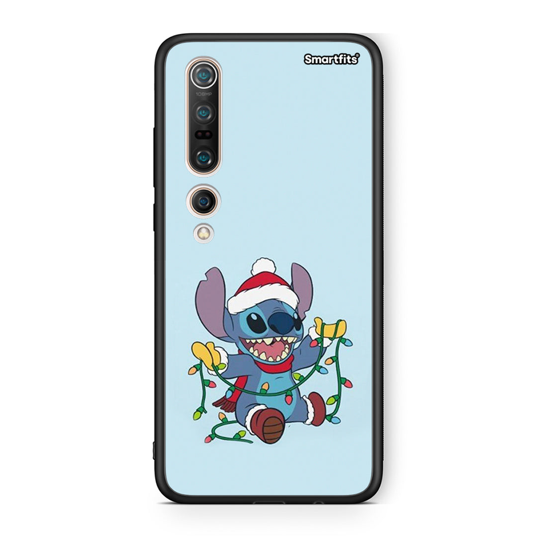 Xiaomi Mi 10 Santa Stich θήκη από τη Smartfits με σχέδιο στο πίσω μέρος και μαύρο περίβλημα | Smartphone case with colorful back and black bezels by Smartfits