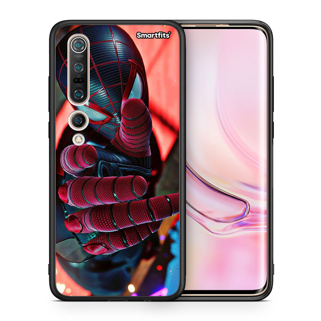 Θήκη Xiaomi Mi 10 Spider Hand από τη Smartfits με σχέδιο στο πίσω μέρος και μαύρο περίβλημα | Xiaomi Mi 10 Spider Hand case with colorful back and black bezels