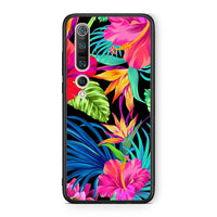 Thumbnail for Xiaomi Mi 10 Pro Tropical Flowers θήκη από τη Smartfits με σχέδιο στο πίσω μέρος και μαύρο περίβλημα | Smartphone case with colorful back and black bezels by Smartfits