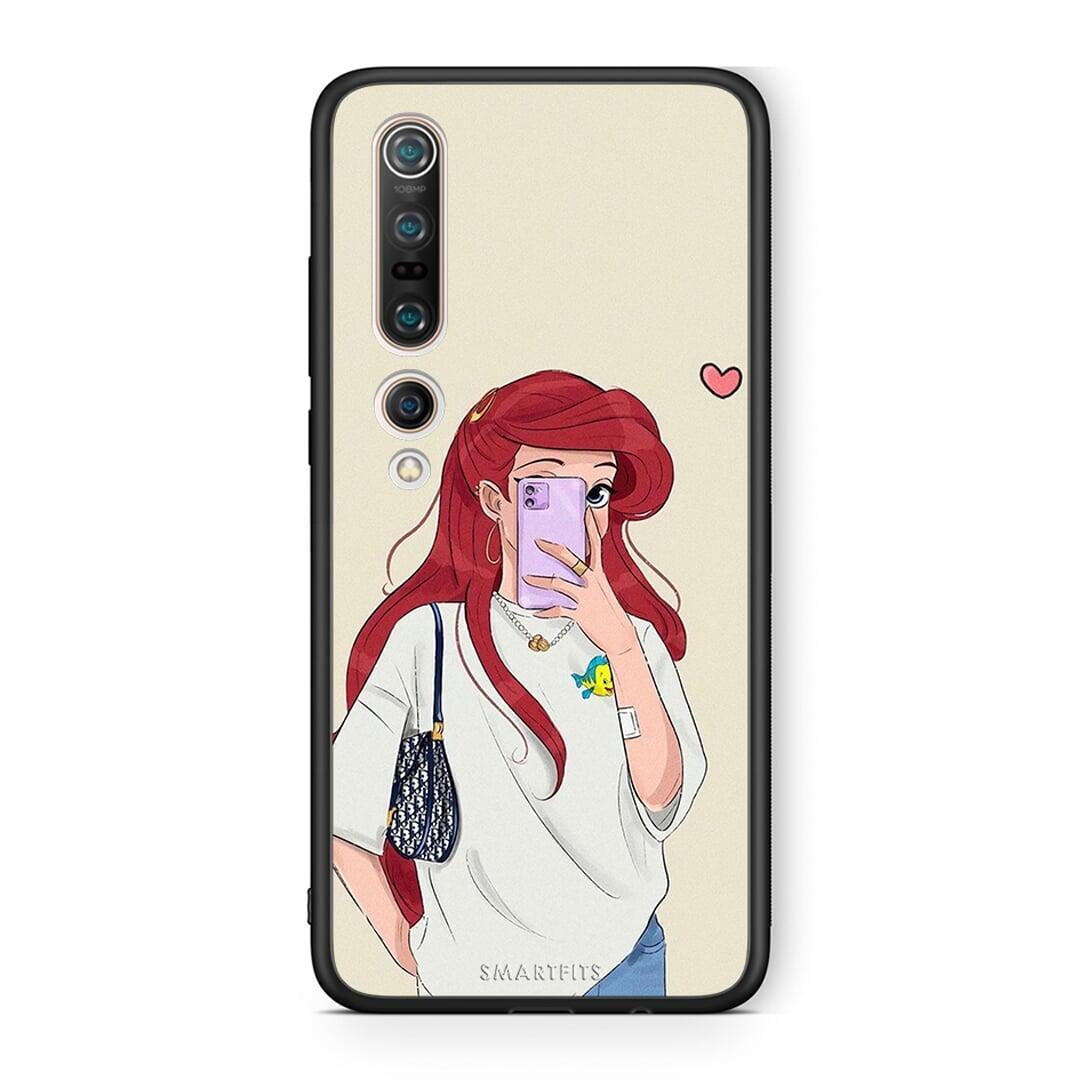 Xiaomi Mi 10 Pro Walking Mermaid Θήκη από τη Smartfits με σχέδιο στο πίσω μέρος και μαύρο περίβλημα | Smartphone case with colorful back and black bezels by Smartfits