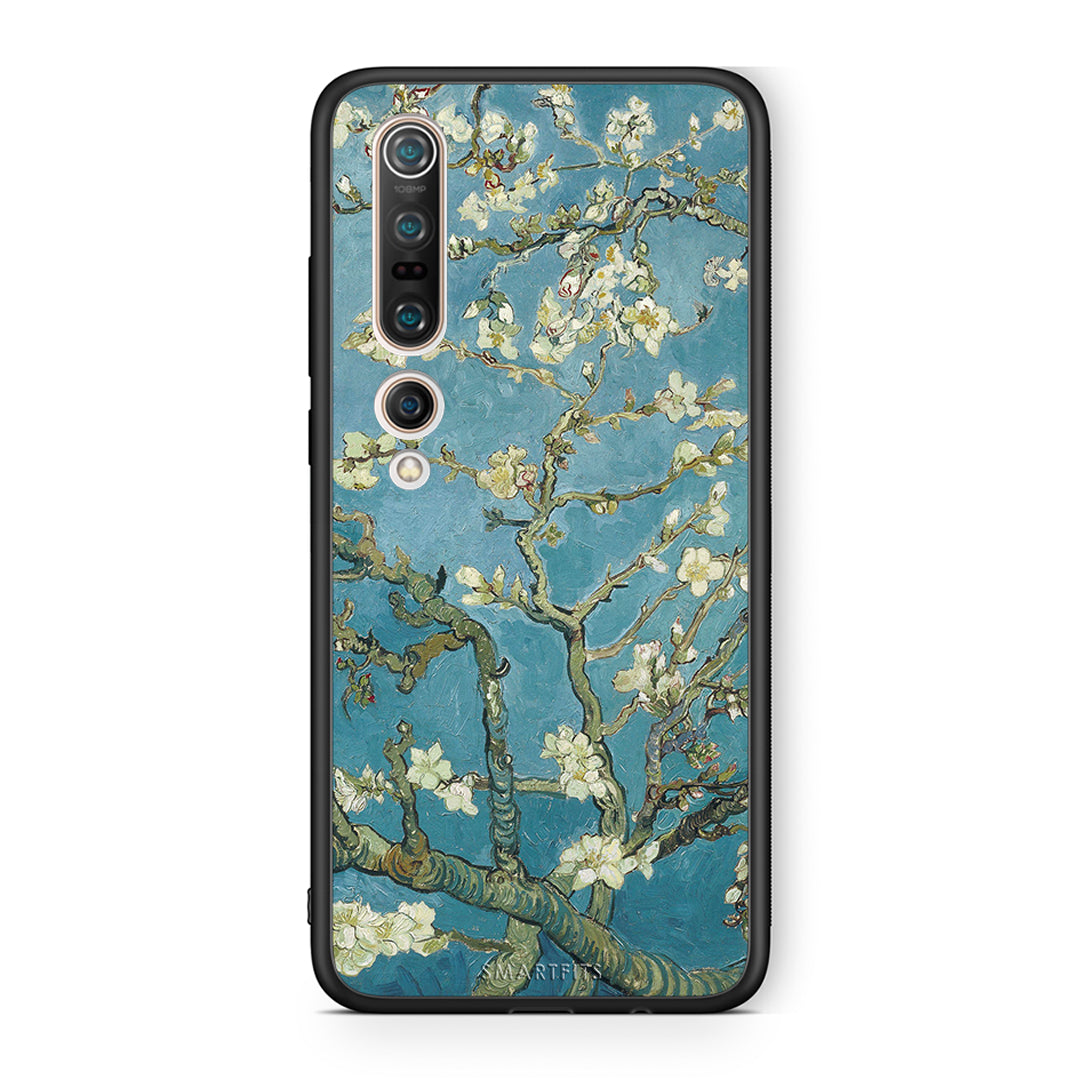 Xiaomi Mi 10 White Blossoms θήκη από τη Smartfits με σχέδιο στο πίσω μέρος και μαύρο περίβλημα | Smartphone case with colorful back and black bezels by Smartfits