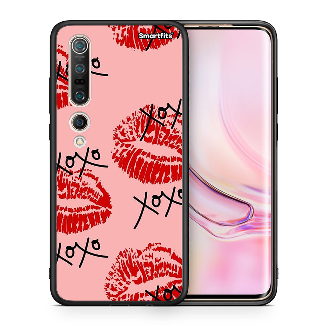 Θήκη Xiaomi Mi 10 XOXO Lips από τη Smartfits με σχέδιο στο πίσω μέρος και μαύρο περίβλημα | Xiaomi Mi 10 XOXO Lips case with colorful back and black bezels