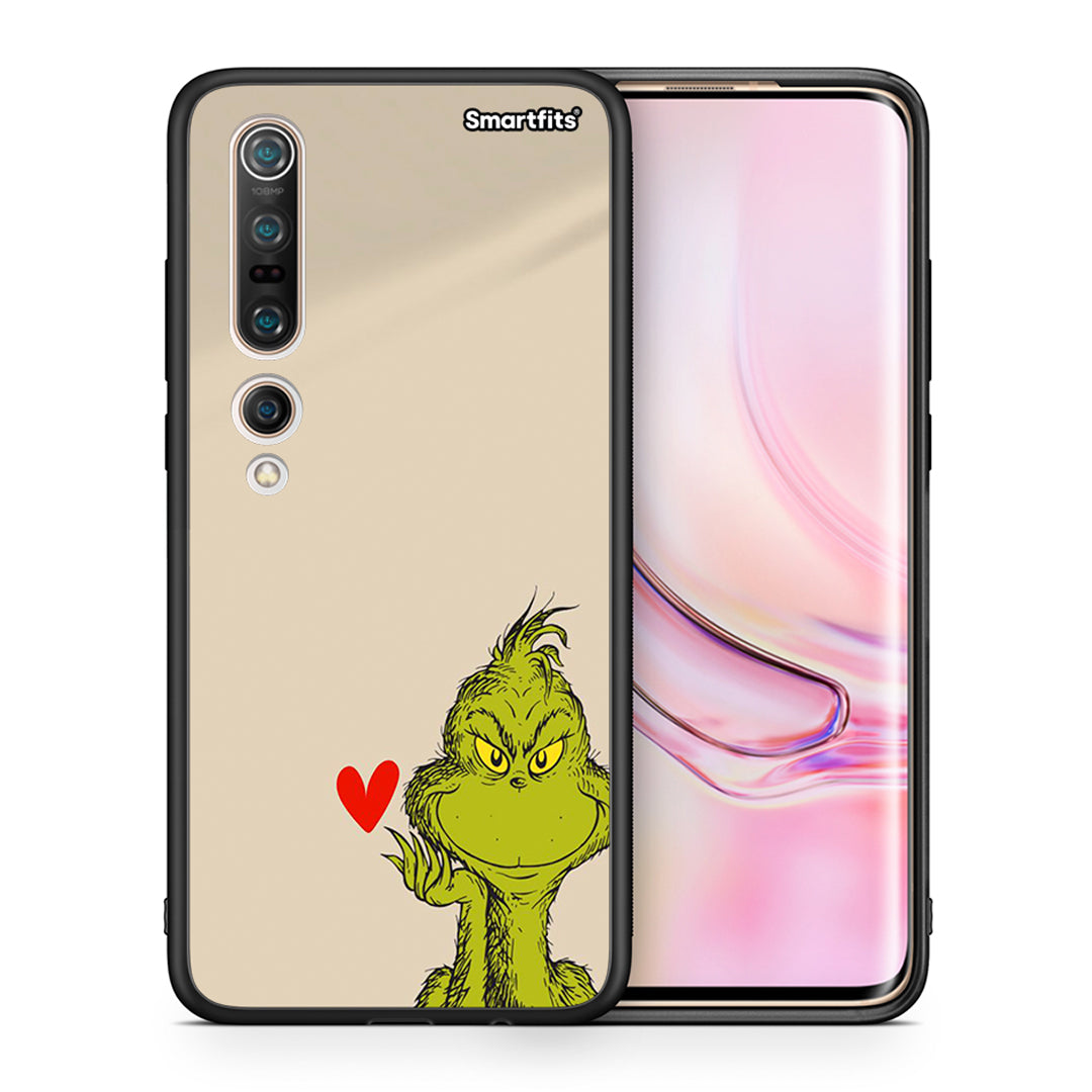 Θήκη Xiaomi Mi 10 Xmas Grinch από τη Smartfits με σχέδιο στο πίσω μέρος και μαύρο περίβλημα | Xiaomi Mi 10 Xmas Grinch case with colorful back and black bezels