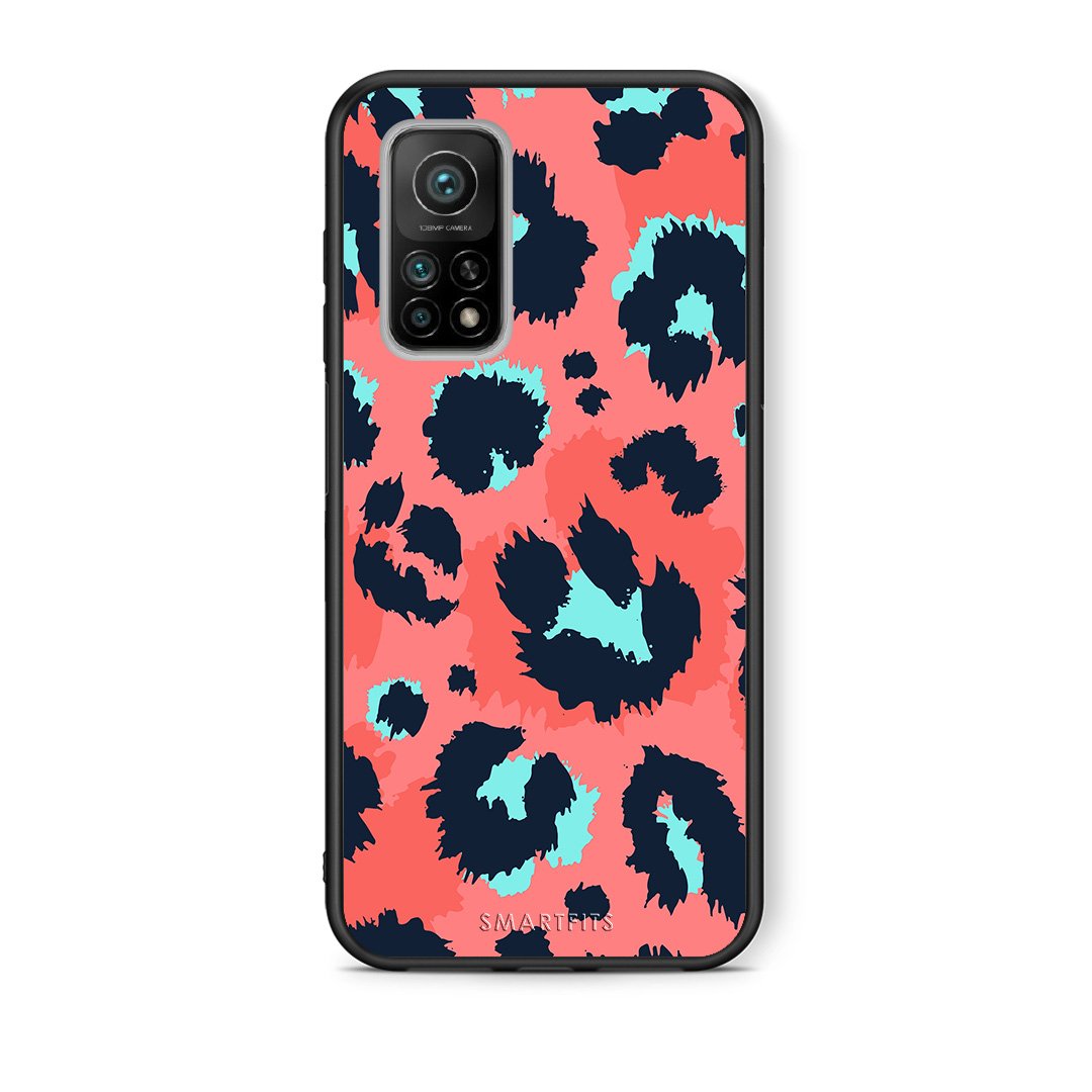 Θήκη Xiaomi Mi 10T/10T Pro Pink Leopard Animal από τη Smartfits με σχέδιο στο πίσω μέρος και μαύρο περίβλημα | Xiaomi Mi 10T/10T Pro Pink Leopard Animal case with colorful back and black bezels