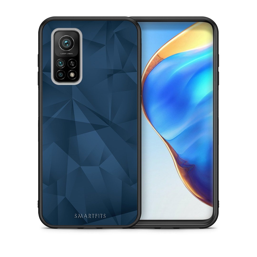 Θήκη Xiaomi Mi 10T/10T Pro Blue Abstract Geometric από τη Smartfits με σχέδιο στο πίσω μέρος και μαύρο περίβλημα | Xiaomi Mi 10T/10T Pro Blue Abstract Geometric case with colorful back and black bezels