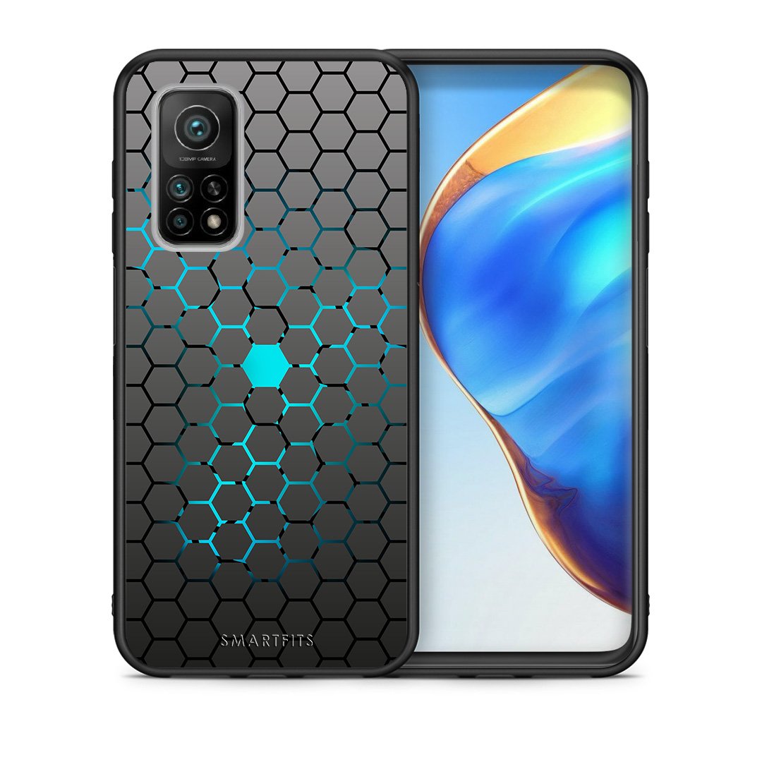 Θήκη Xiaomi Mi 10T/10T Pro Hexagonal Geometric από τη Smartfits με σχέδιο στο πίσω μέρος και μαύρο περίβλημα | Xiaomi Mi 10T/10T Pro Hexagonal Geometric case with colorful back and black bezels