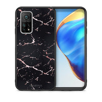 Thumbnail for Θήκη Xiaomi Mi 10T/10T Pro Black Rosegold Marble από τη Smartfits με σχέδιο στο πίσω μέρος και μαύρο περίβλημα | Xiaomi Mi 10T/10T Pro Black Rosegold Marble case with colorful back and black bezels