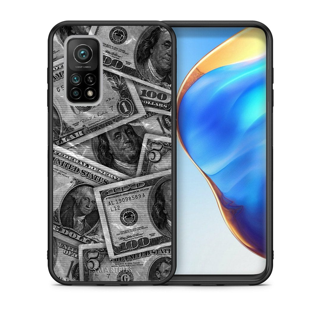 Θήκη Xiaomi Mi 10T/10T Pro Money Dollars από τη Smartfits με σχέδιο στο πίσω μέρος και μαύρο περίβλημα | Xiaomi Mi 10T/10T Pro Money Dollars case with colorful back and black bezels