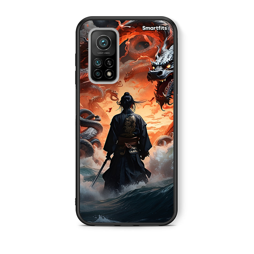 Θήκη Xiaomi Mi 10T/10T Pro Dragons Fight από τη Smartfits με σχέδιο στο πίσω μέρος και μαύρο περίβλημα | Xiaomi Mi 10T/10T Pro Dragons Fight case with colorful back and black bezels