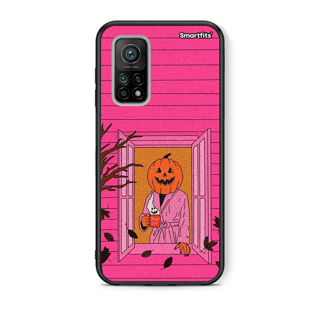 Θήκη Xiaomi Mi 10T / 10T Pro Halloween Pumpkin Lady από τη Smartfits με σχέδιο στο πίσω μέρος και μαύρο περίβλημα | Xiaomi Mi 10T / 10T Pro Halloween Pumpkin Lady case with colorful back and black bezels