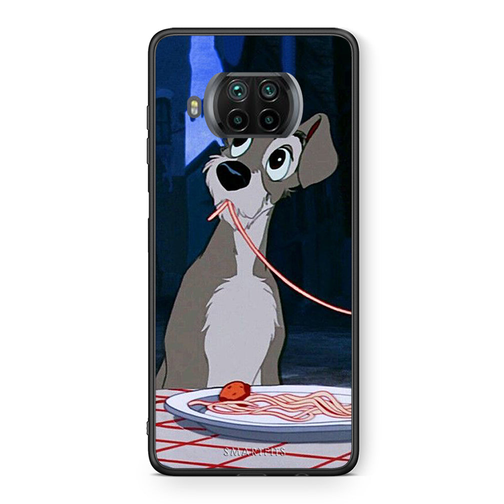 Θήκη Αγίου Βαλεντίνου Xiaomi Mi 10T Lite Lady And Tramp 1 από τη Smartfits με σχέδιο στο πίσω μέρος και μαύρο περίβλημα | Xiaomi Mi 10T Lite Lady And Tramp 1 case with colorful back and black bezels