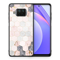 Thumbnail for Θήκη Xiaomi Mi 10T Lite Hexagon Pink Marble από τη Smartfits με σχέδιο στο πίσω μέρος και μαύρο περίβλημα | Xiaomi Mi 10T Lite Hexagon Pink Marble case with colorful back and black bezels