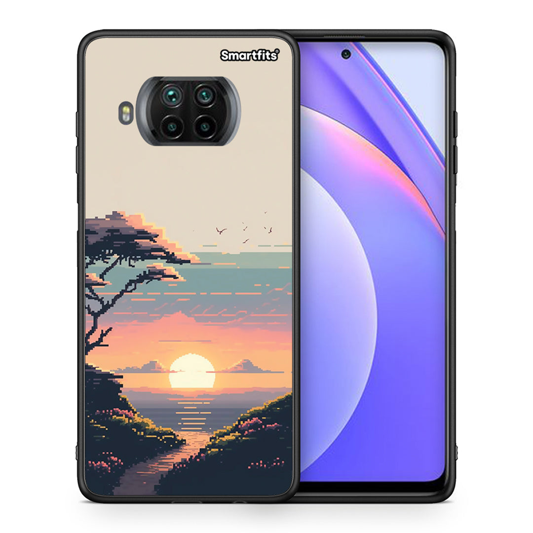 Θήκη Xiaomi Mi 10T Lite Pixel Sunset από τη Smartfits με σχέδιο στο πίσω μέρος και μαύρο περίβλημα | Xiaomi Mi 10T Lite Pixel Sunset case with colorful back and black bezels