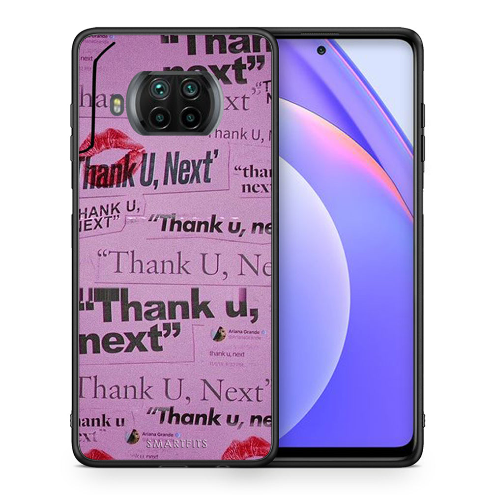 Θήκη Αγίου Βαλεντίνου Xiaomi Mi 10T Lite Thank You Next από τη Smartfits με σχέδιο στο πίσω μέρος και μαύρο περίβλημα | Xiaomi Mi 10T Lite Thank You Next case with colorful back and black bezels