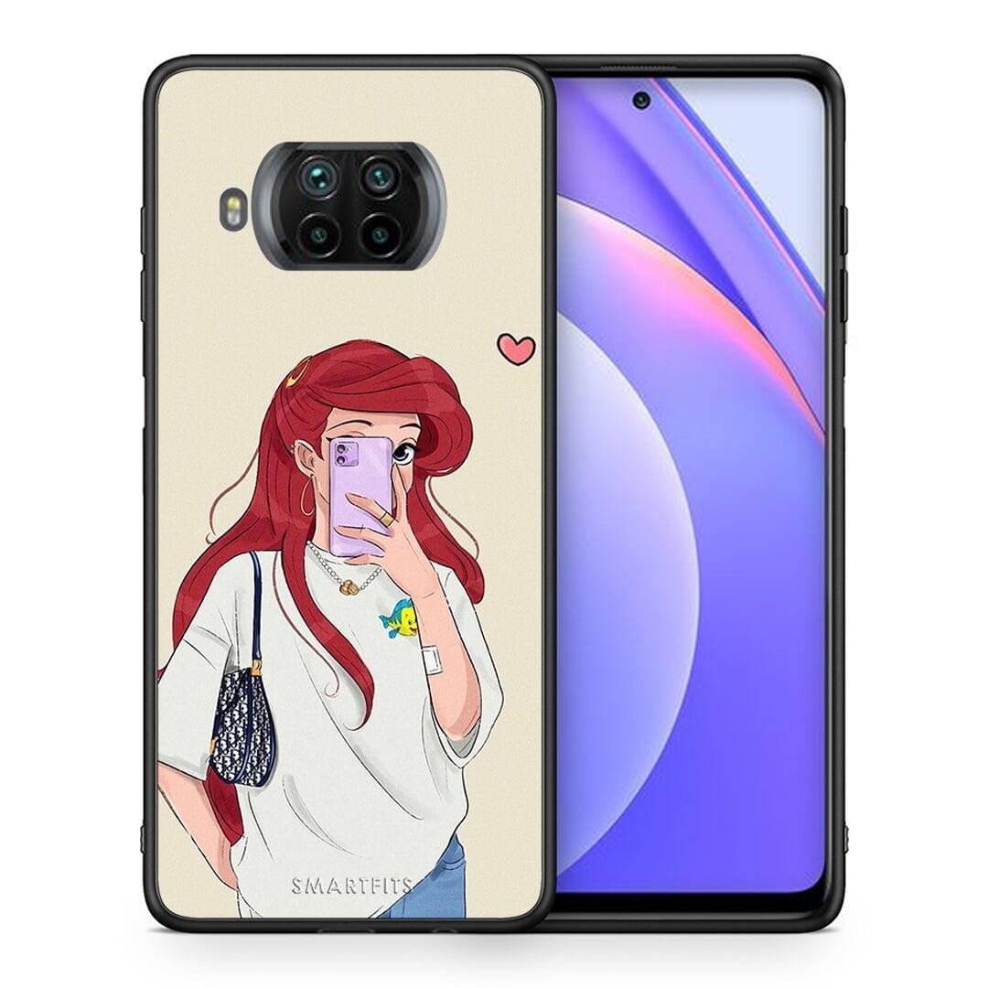 Θήκη Xiaomi Mi 10T Lite Walking Mermaid από τη Smartfits με σχέδιο στο πίσω μέρος και μαύρο περίβλημα | Xiaomi Mi 10T Lite Walking Mermaid case with colorful back and black bezels